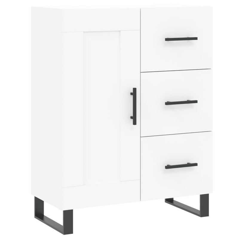 Highboard White 69.5x34x180 cm Engineered Wood