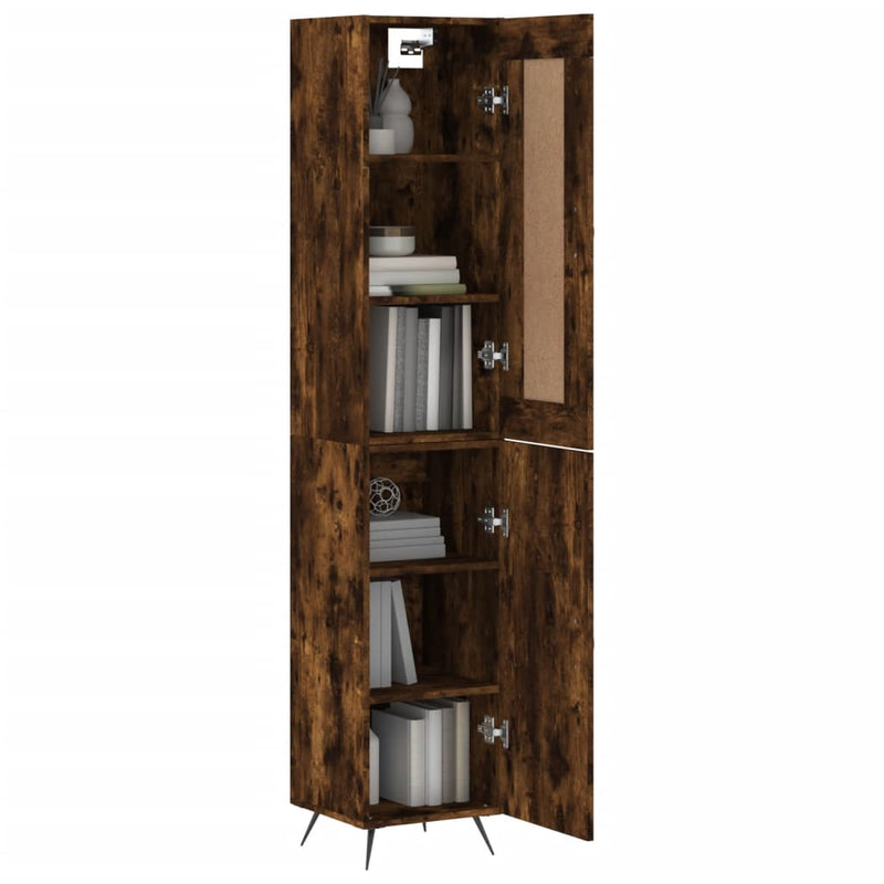 Highboard Smoked Oak 34.5x34x180 cm Engineered Wood