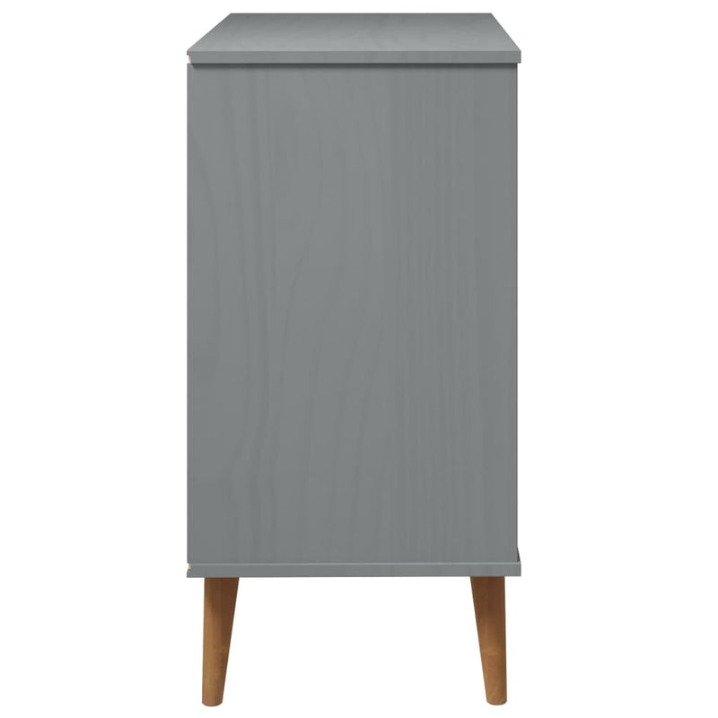 Drawer Cabinet MOLDE Grey 80x40x80 cm Solid Wood Pine