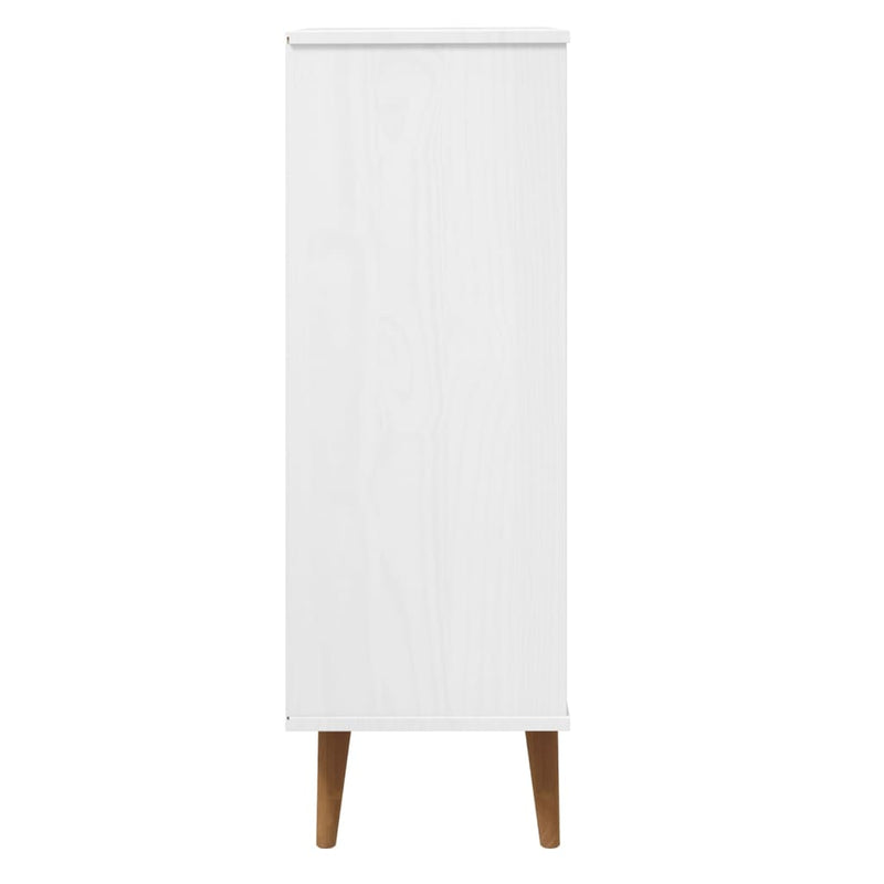 Shoe Cabinet MOLDE White 59,5x35x103 cm Solid Wood Pine