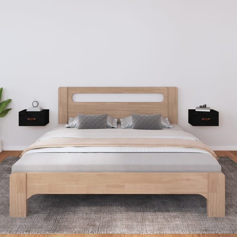 Wall-mounted Bedside Cabinets 2 pcs Black 40x29.5x22 cm