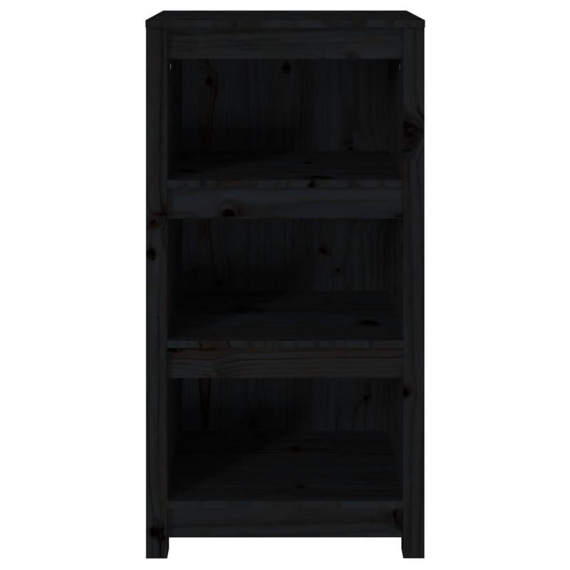 Book Cabinet Black 50x35x97 cm Solid Wood Pine