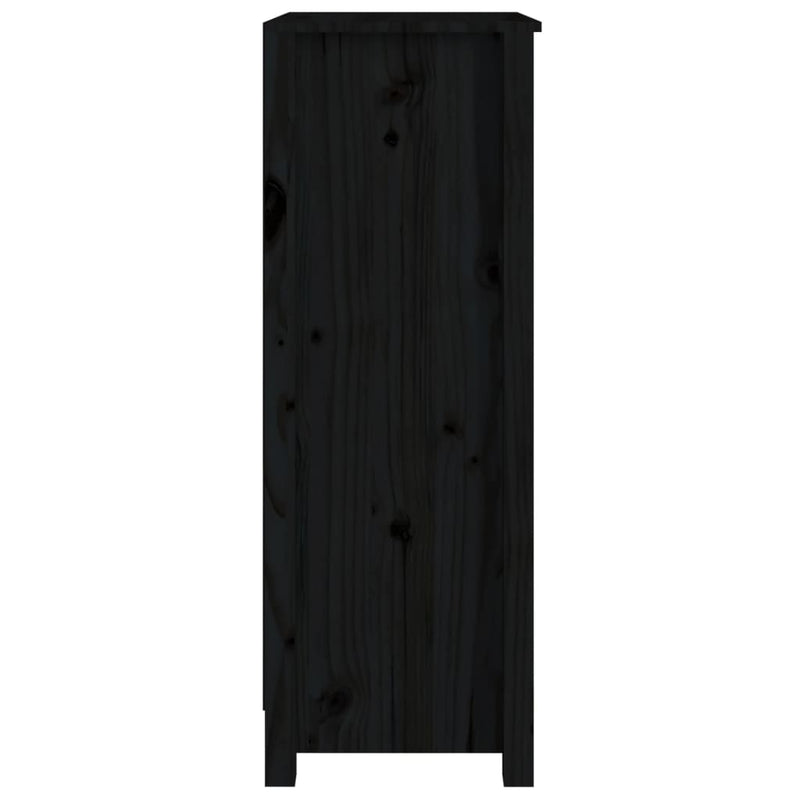 Book Cabinet Black 50x35x97 cm Solid Wood Pine
