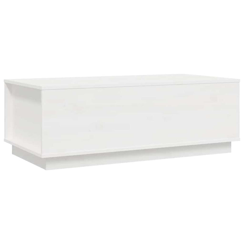 Coffee Table White 100x50x35 cm Solid Wood Pine