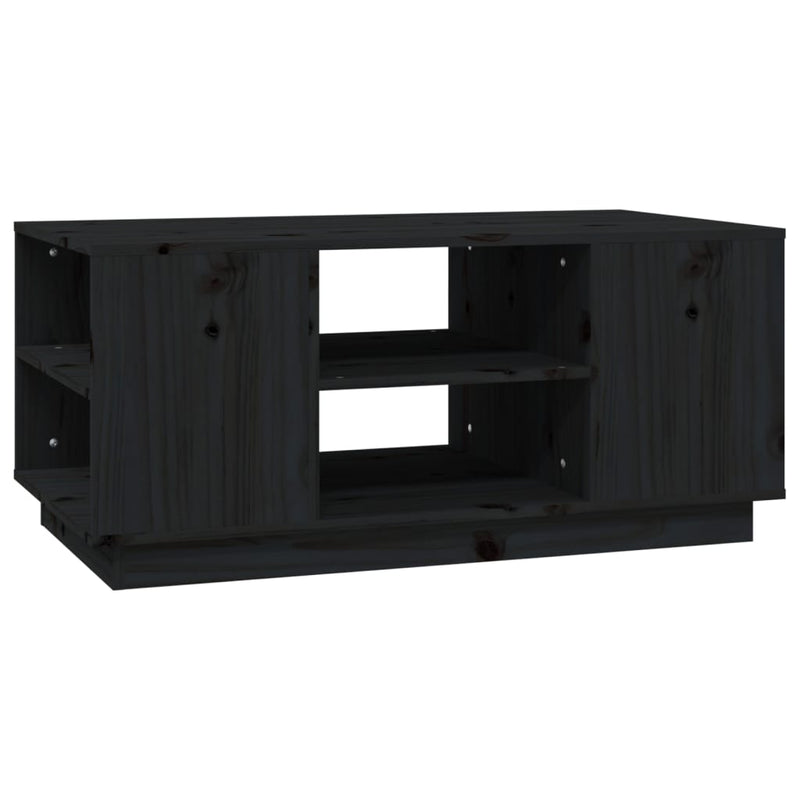 Coffee Table Black 90x49x40.5 cm Solid Wood Pine