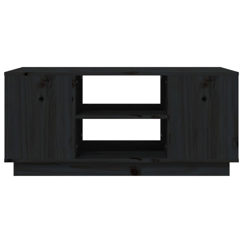 Coffee Table Black 90x49x40.5 cm Solid Wood Pine