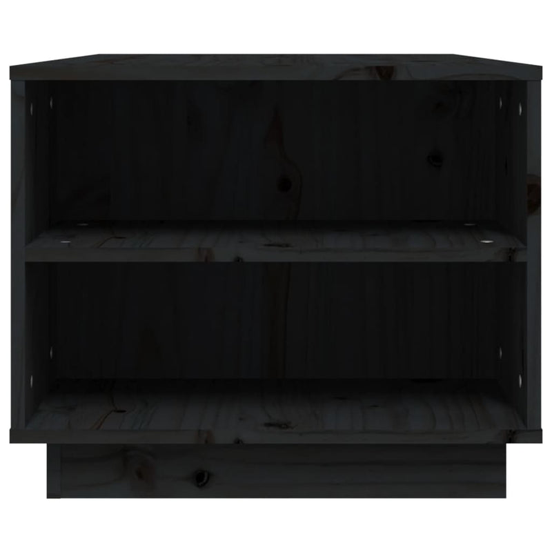 Coffee Table Black 90x49x40.5 cm Solid Wood Pine