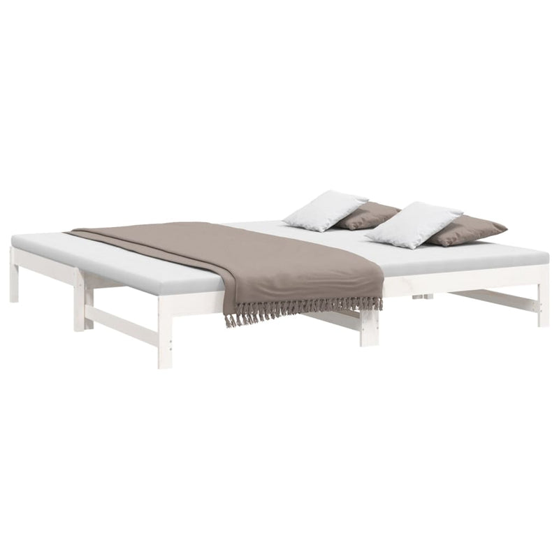 Pull-out Day Bed without Mattress White 2x(100x200) cm