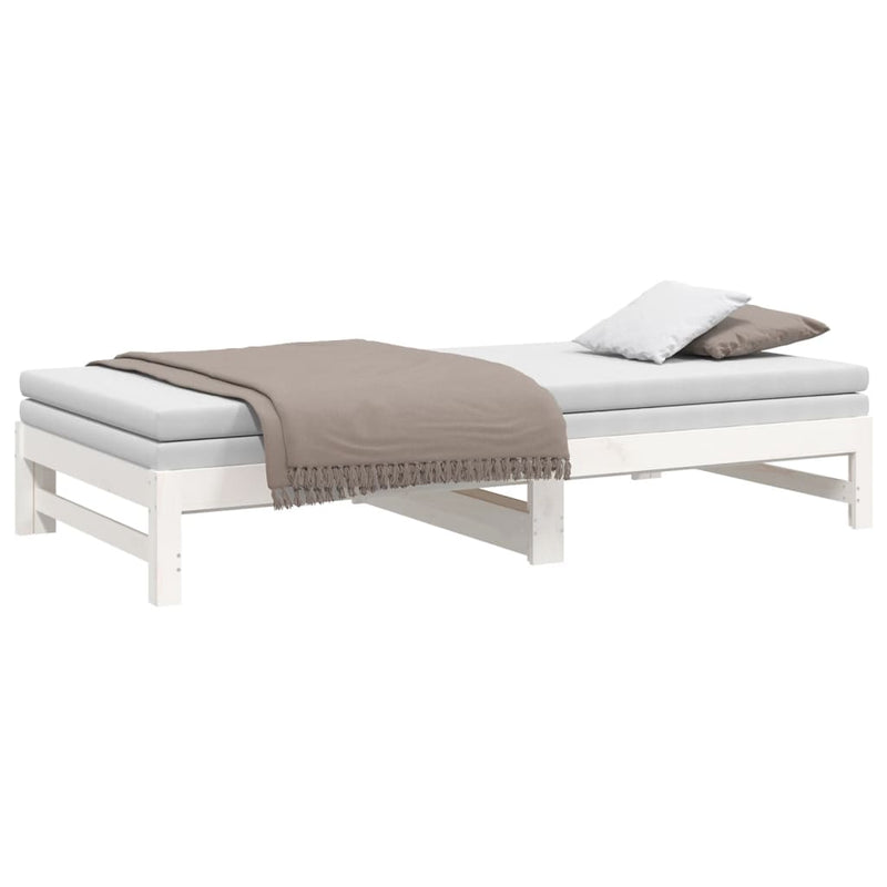 Pull-out Day Bed without Mattress White 2x(100x200) cm