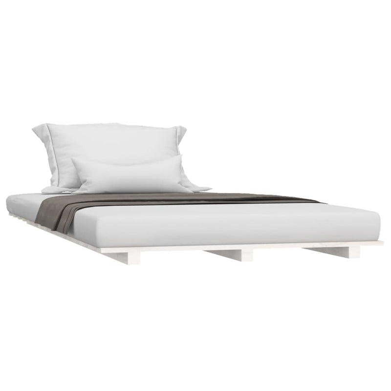 Bed Frame without Mattress White 100x200 cm Solid Wood Pine