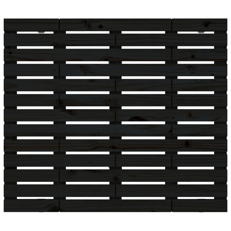 Wall Headboard Black 126x3x91.5 cm Solid Wood Pine