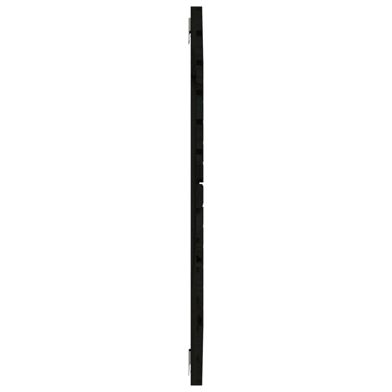 Wall Headboard Black 126x3x91.5 cm Solid Wood Pine