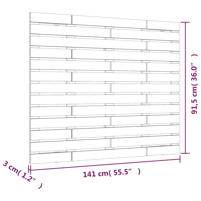Wall Headboard 141x3x91.5 cm Solid Wood Pine