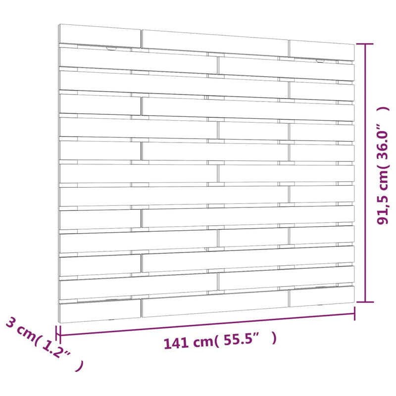 Wall Headboard Honey Brown 141x3x91.5 cm Solid Wood Pine