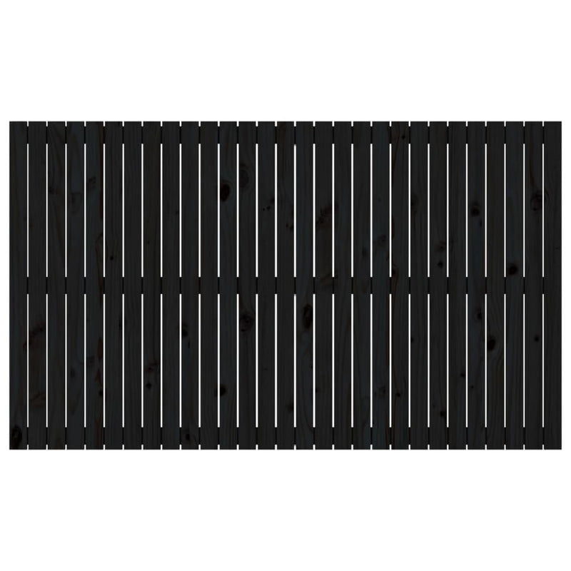 Wall Headboard Black 185x3x110 cm Solid Wood Pine