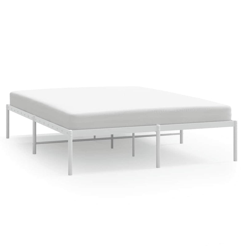 Metal Bed Frame without Mattress White 140x200cm
