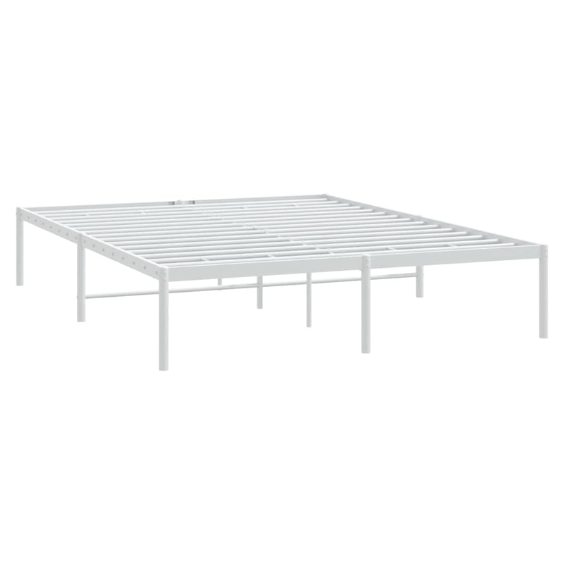 Metal Bed Frame without Mattress White 140x200cm
