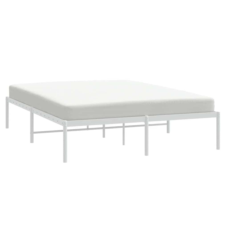 Metal Bed Frame without Mattress White 140x200cm