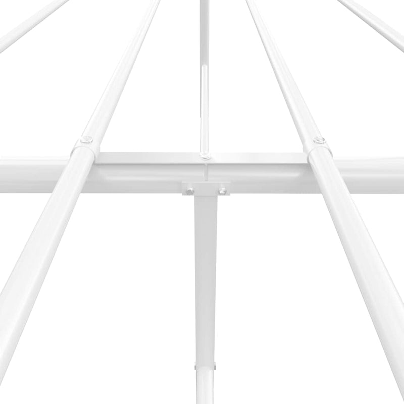 Metal Bed Frame without Mattress with Footboard White 193x203cm