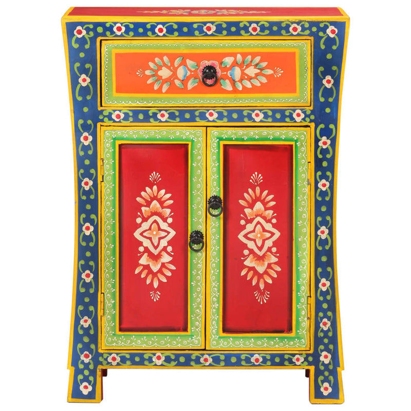 Hand Painted Sideboard 54x30x74 cm Solid Wood Mango