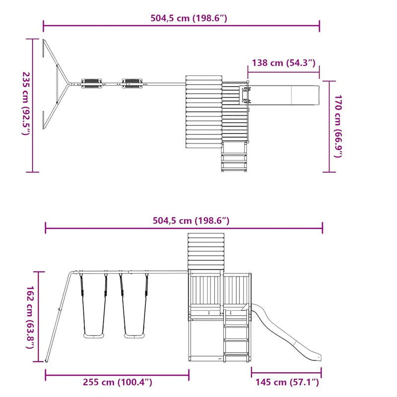 Outdoor Playset Impregnated Wood Pine