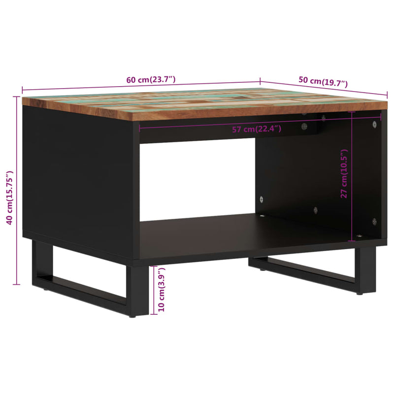 Coffee Table 60x50x40 cm Solid Wood Reclaimed