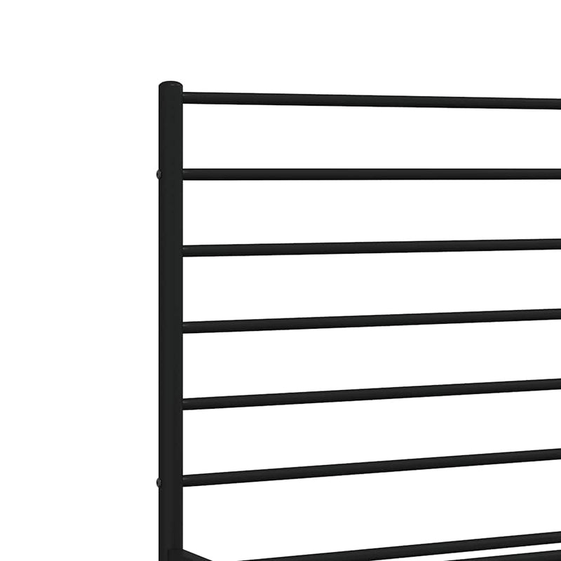 Metal Bed Frame without Mattress with Footboard Black 193x203cm