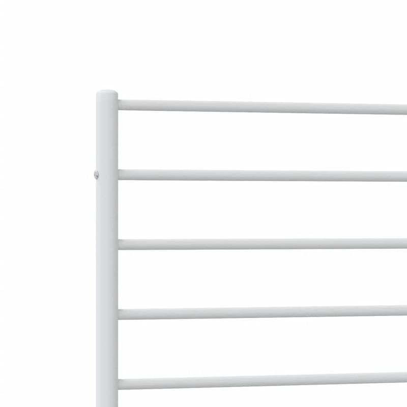 Metal Bed Frame without Mattress with Headboard White 75x190cm