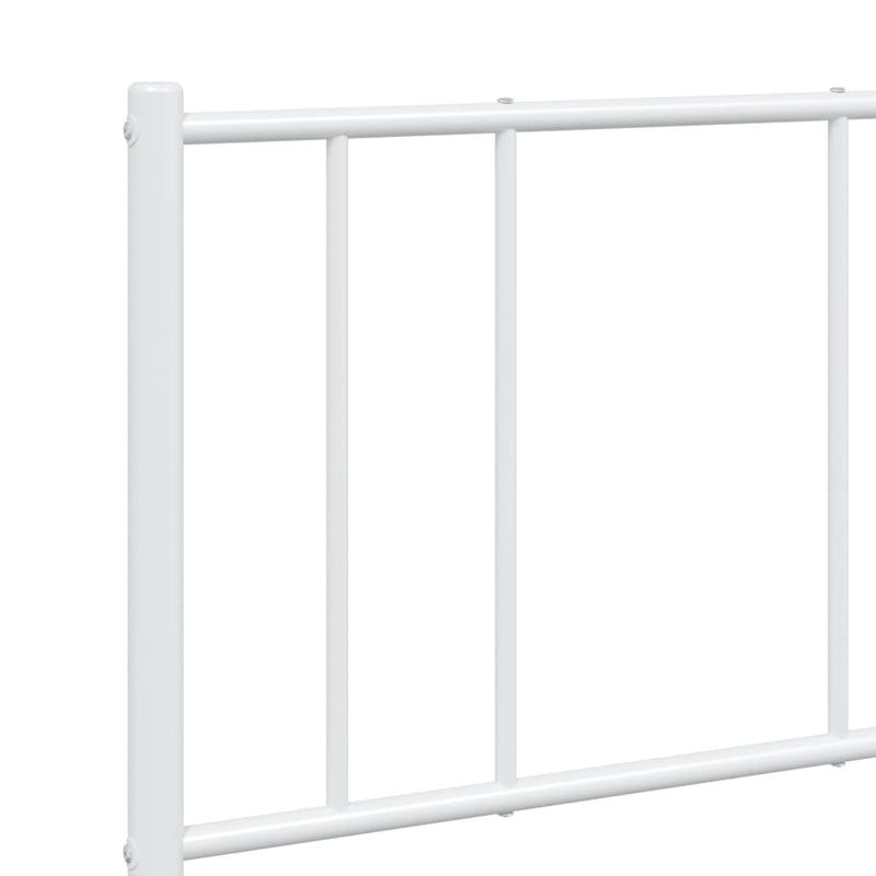 Metal Bed Frame without Mattress with Headboard White 140x190cm