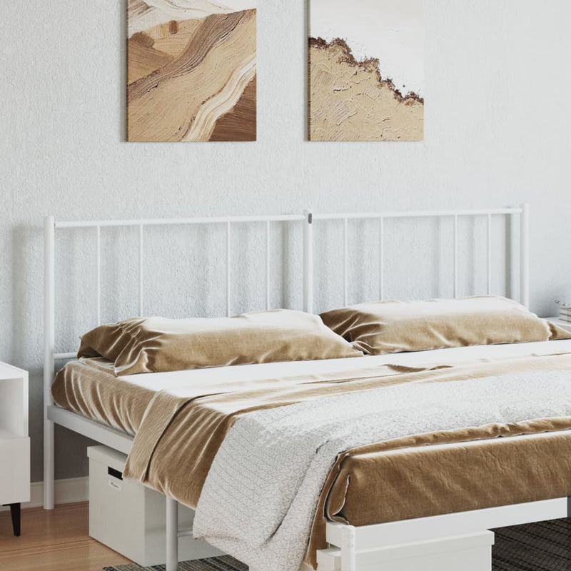 Metal Headboard White 200 cm