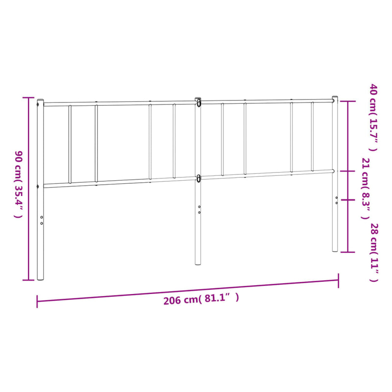 Metal Headboard White 200 cm