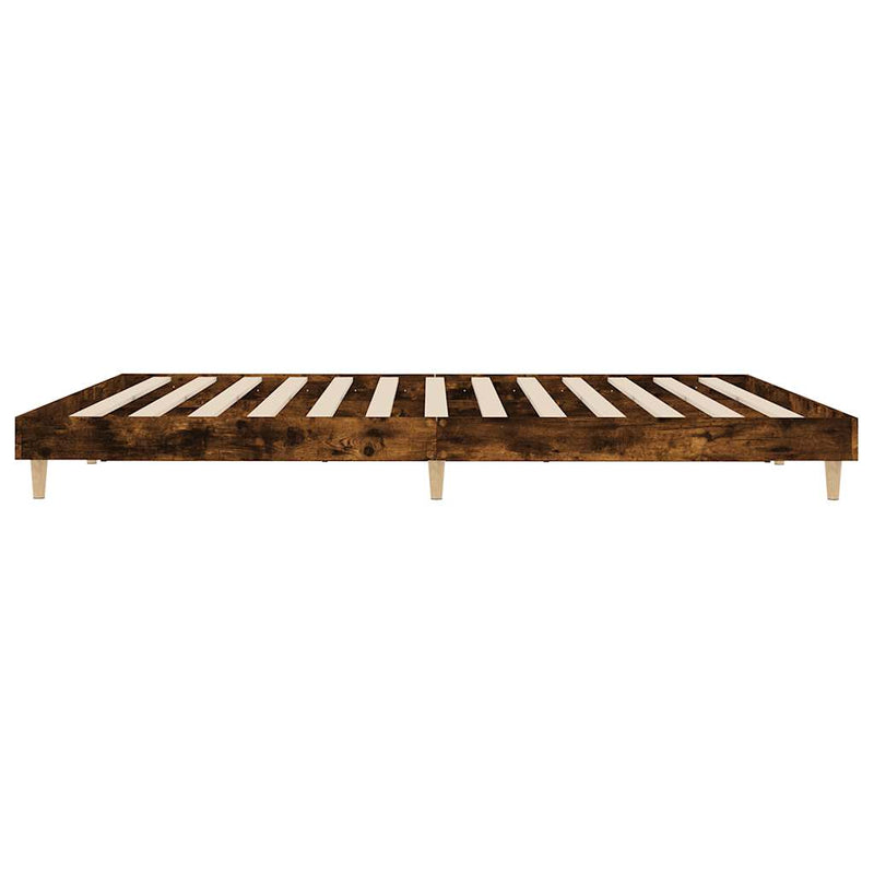 Bed Frame without Mattress Smoked Oak 120x200 cm Engineered Wood
