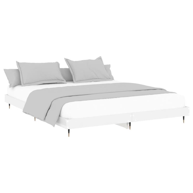 Bed Frame without Mattress High Gloss White 120x200 cm