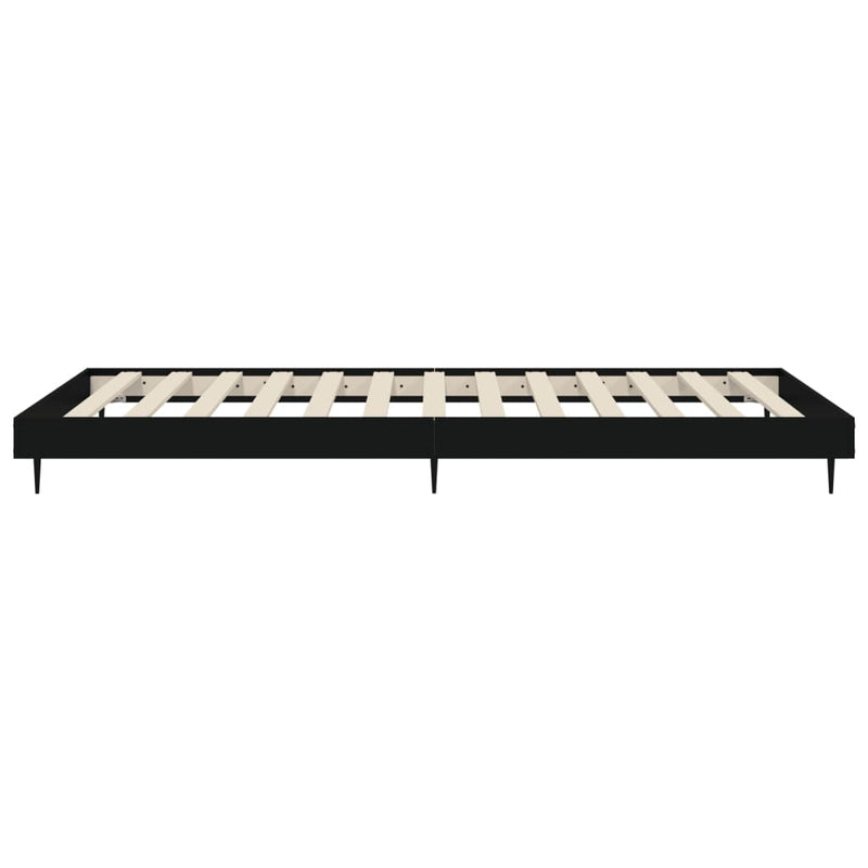 Bed Frame without Mattress Black 90x200 cm Engineered Wood