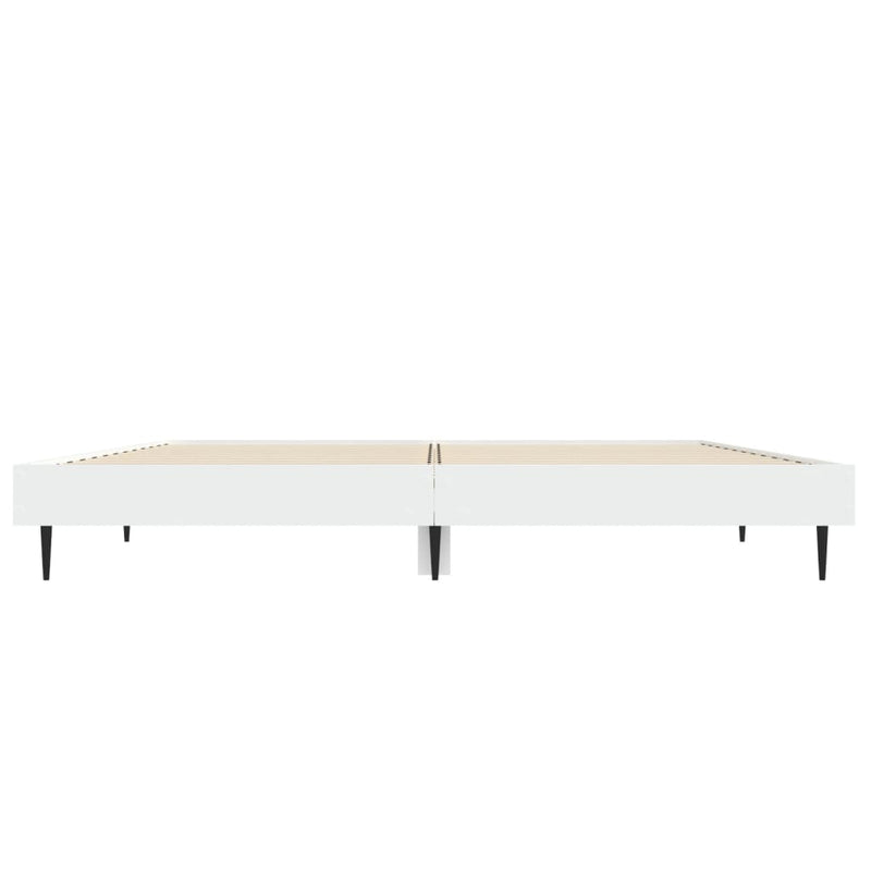 Bed Frame without Mattress White 135x190 cm Double Engineered Wood