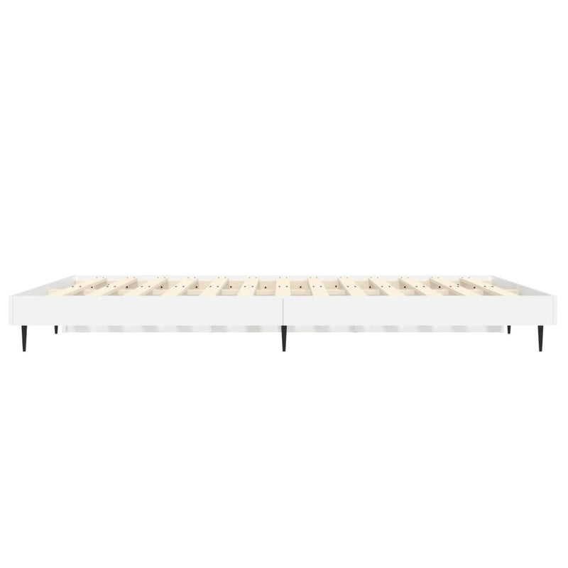 Bed Frame without Mattress White 135x190 cm Double Engineered Wood