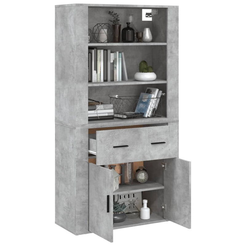 Highboard Concrete Grey Engineered Wood