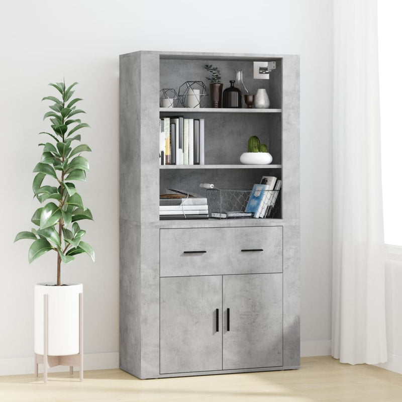 Highboard Concrete Grey Engineered Wood