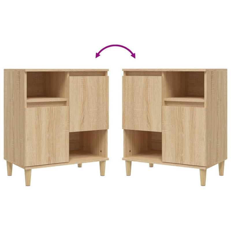 Sideboards 3 pcs Sonoma Oak 60x35x70 cm Engineered Wood