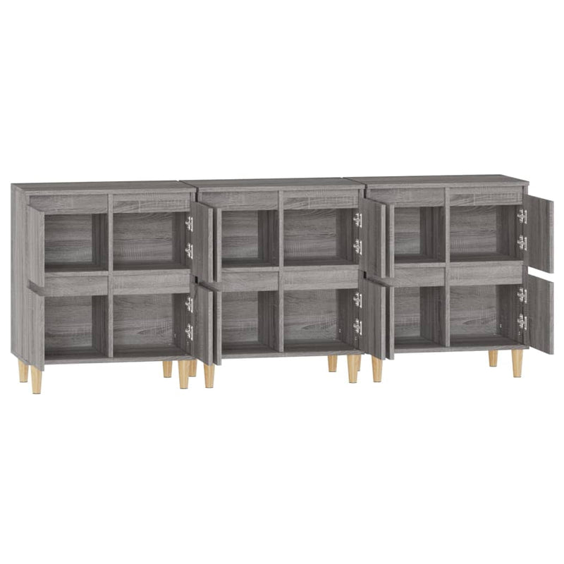 Sideboards 3 pcs Grey Sonoma 60x35x70 cm Engineered Wood