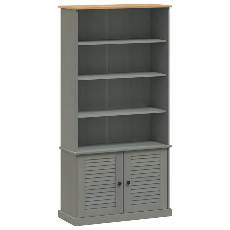 Bookcase VIGO Grey 85x35x170 cm Solid Wood Pine