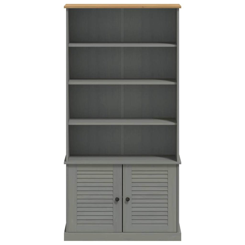 Bookcase VIGO Grey 85x35x170 cm Solid Wood Pine