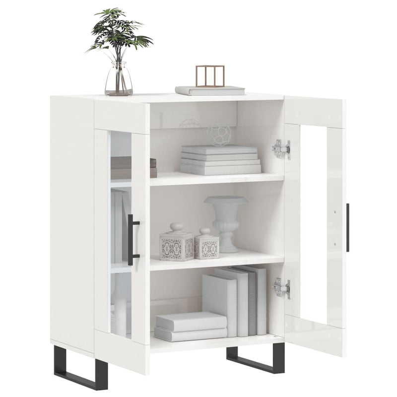Sideboard High Gloss White 69.5x34x90 cm Engineered Wood