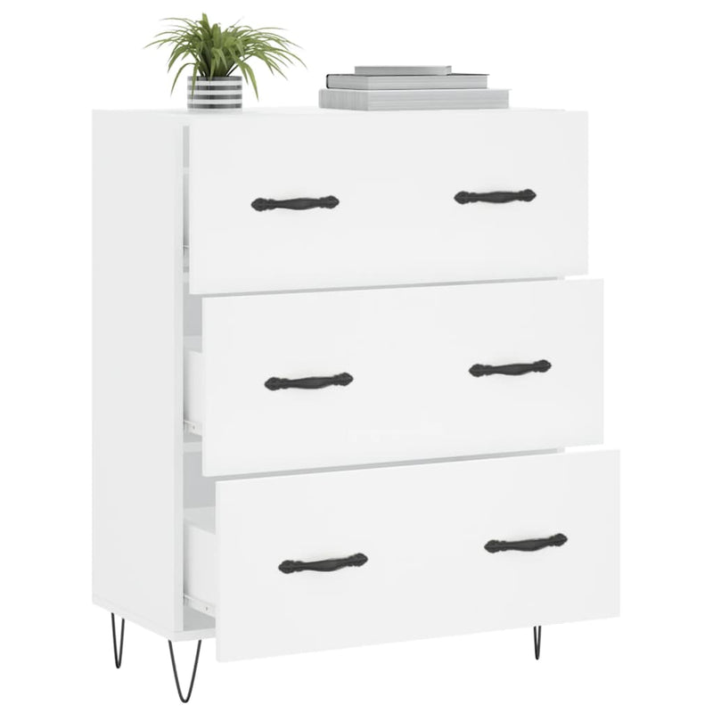 Sideboard White 69.5x34x90 cm Engineered Wood