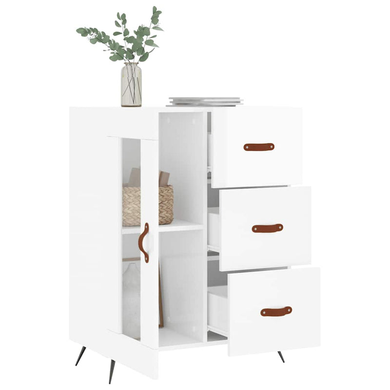 Sideboard High Gloss White 69.5x34x90 cm Engineered Wood