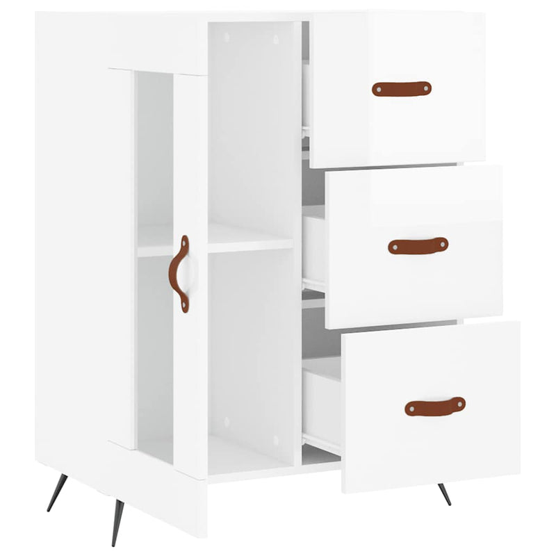 Sideboard High Gloss White 69.5x34x90 cm Engineered Wood