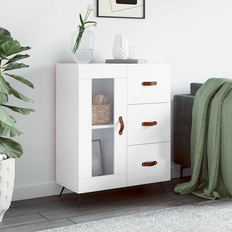 Sideboard High Gloss White 69.5x34x90 cm Engineered Wood