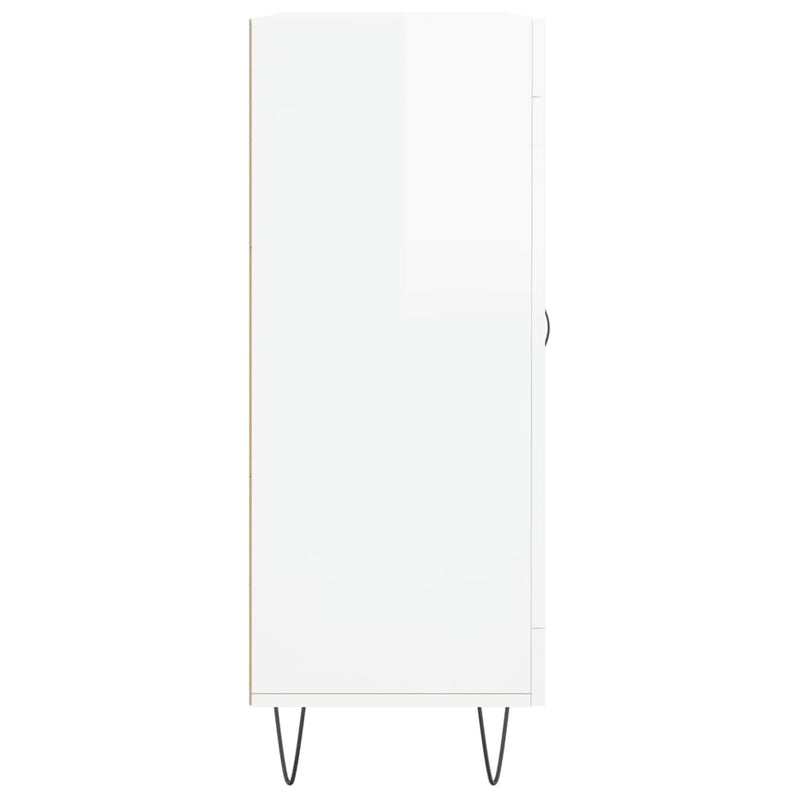 Sideboard High Gloss White 69.5x34x90 cm Engineered Wood