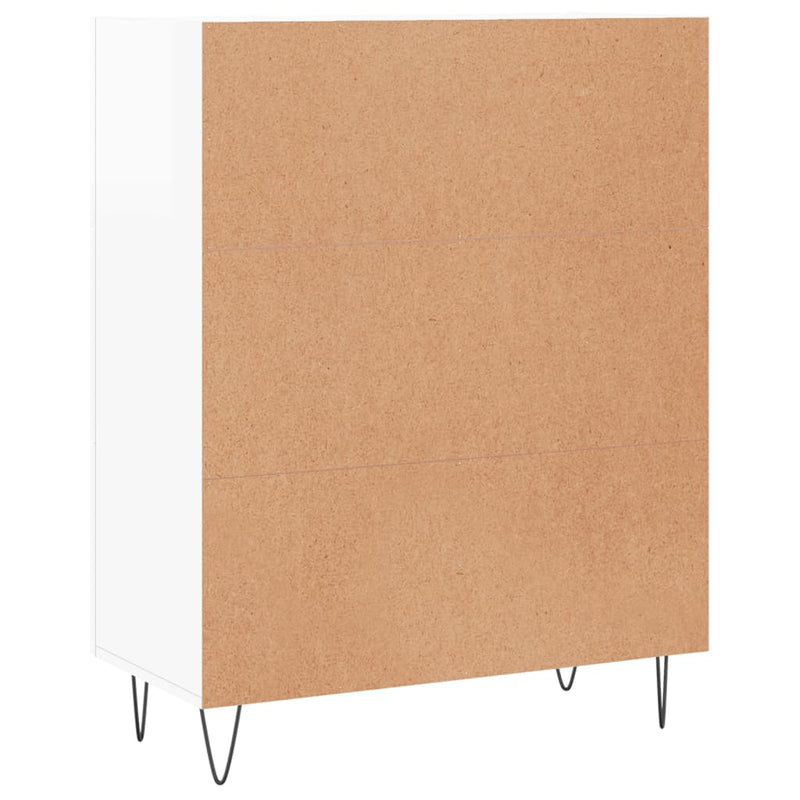 Sideboard High Gloss White 69.5x34x90 cm Engineered Wood