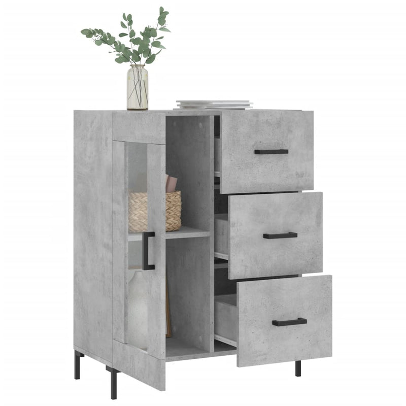 Sideboard Concrete Grey 69.5x34x90 cm Engineered Wood